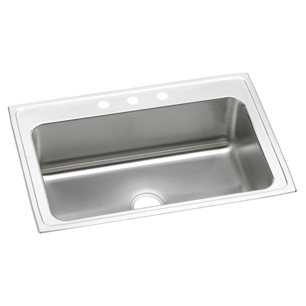 Lustertone Ss 33 X 22 X 10.1 Single Bowl Drop-In Sink With Quick-Clip